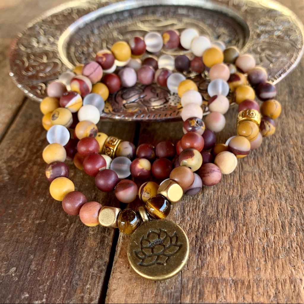 Matte Mookaite Mala NecklaceBracelet 6mm 38$